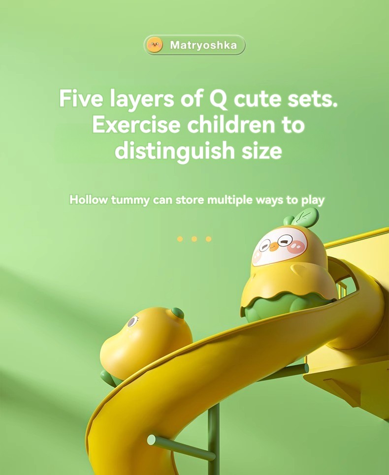 Stacking Toy Baby Russian Nesting Dolls Baby Teething Rings Infant Educational Stacking Cups Toy