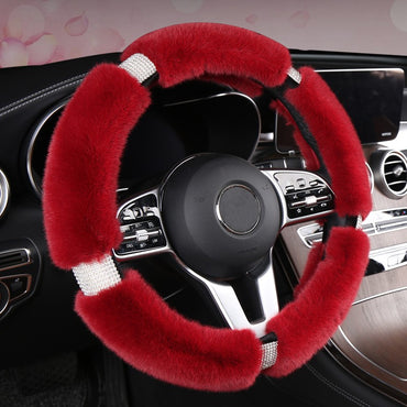 Motocovers New Car Steering Wheel Covers Protective Anti-Slip Suede Steering wheel Cover Universal Warm Pink 38CM