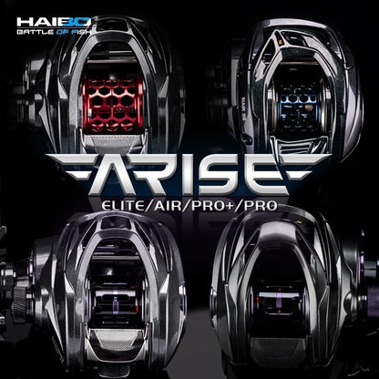Haibo 25/23 NEW ARISE AIR/ELITE AMC+ Carretilha De Pesca Baitcasting Manivela De Fibra De Carbono 11B+1RB Long Casting