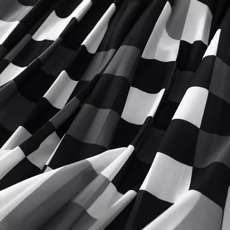 Organ pleated skirt for women, new high waist slimming mid length A-line skirt, pleated skirt, mesh skirt, mid length dress