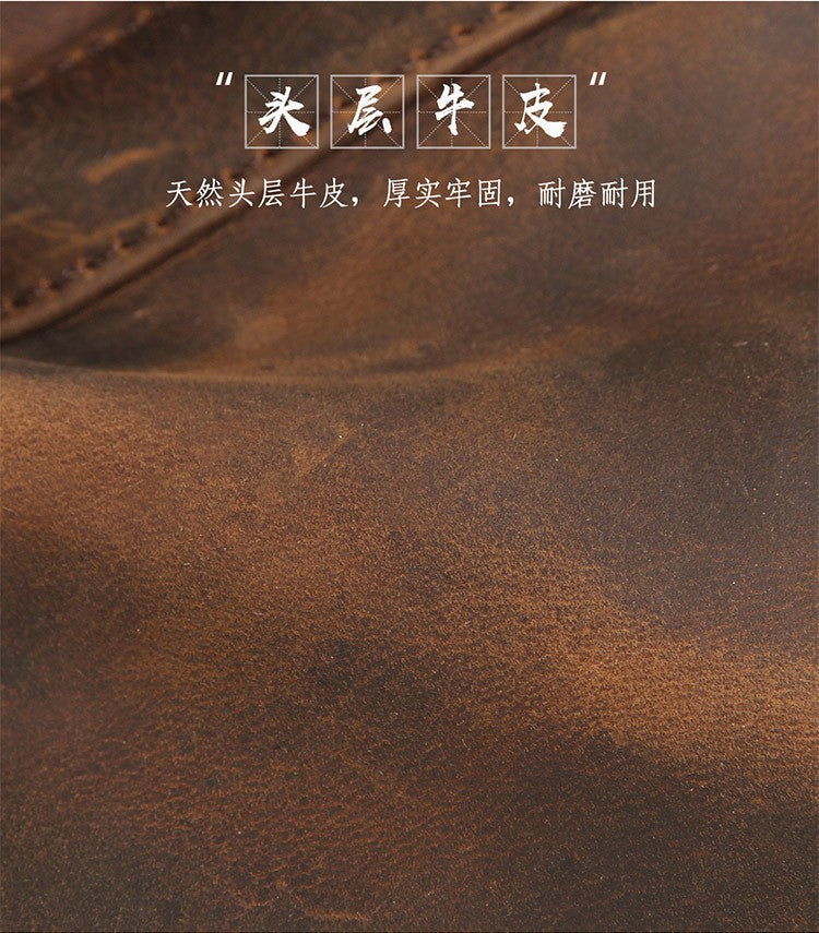 High Quality Genuine Leather Men Briefcase Business bag Crazy Horse Leather Large 17"inch Laptop Bag male Portfolio Office Case