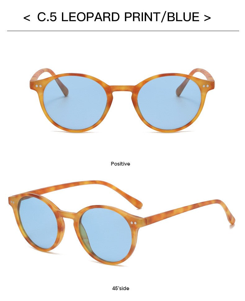 Óculos de Sol Polarizados Redondos Retrô Masculino Feminino Armação Clássica Leopardo Óculos de Sol Fashion Preto Dirigindo Masculino Feminino Goggles UV400