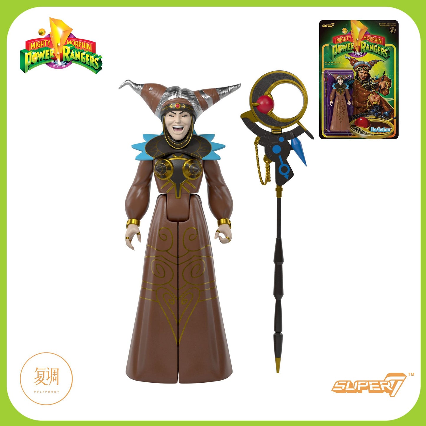Em Estoque Super7 Mighty Morphin Power Rangers Carded Series 1 - Conjunto de Presente com Modelos Dragonzord, Red Ranger e Rita Repulsa