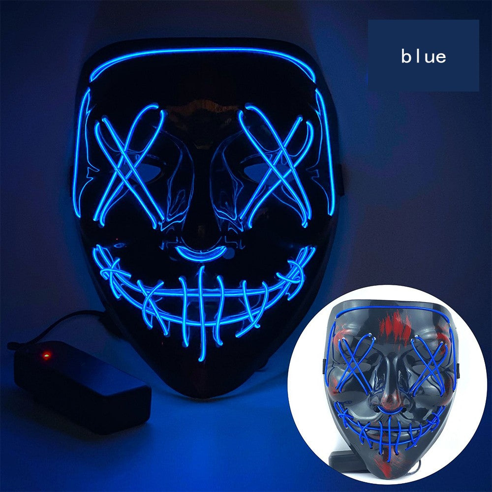 New Halloween Neon Led Purge Masquerade Carnival Party Masks Light Luminous in The Dark Cosplay Supplies