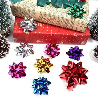 20/10pcs Self-Adhesive Star Flower Ribbon Star Bows For Holiday Valentine Christmas Birthday Party Decoration Gift Wrapping