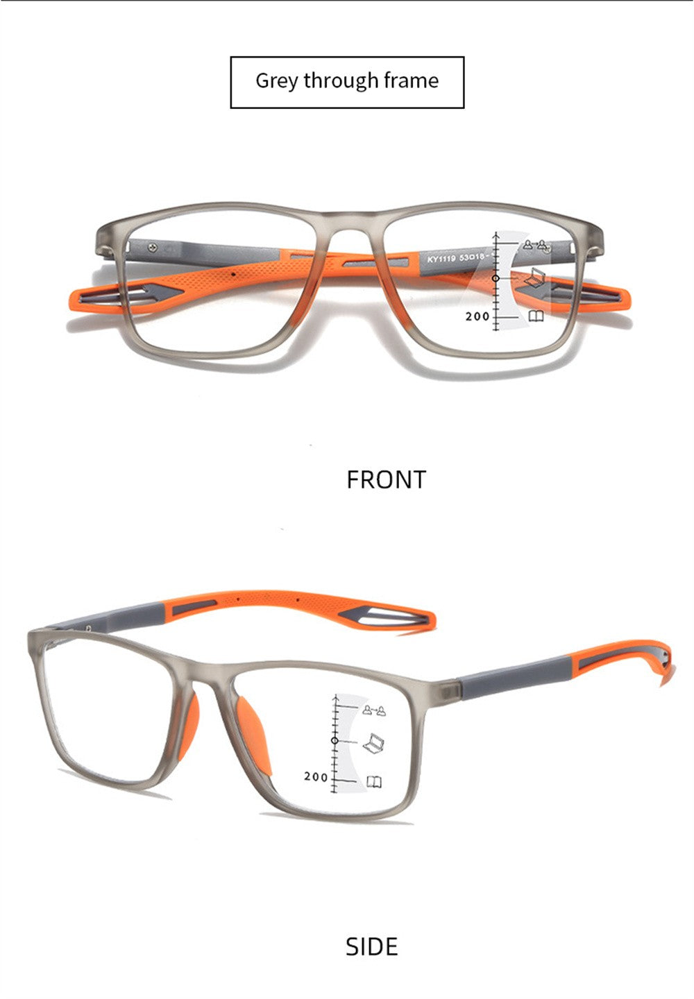 TR90 Anti-blue Light Multifocal Reading Glasses Men Women Progressive Near Far Eyewear Ultralight Sports Farsight Eyeglasses