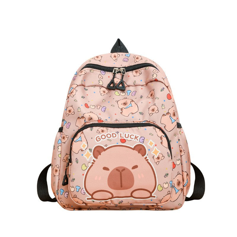Capibara Print Backpacks Large Capacity Back To School Unisex Fashionable Cute Children's Bags For Kids Gift