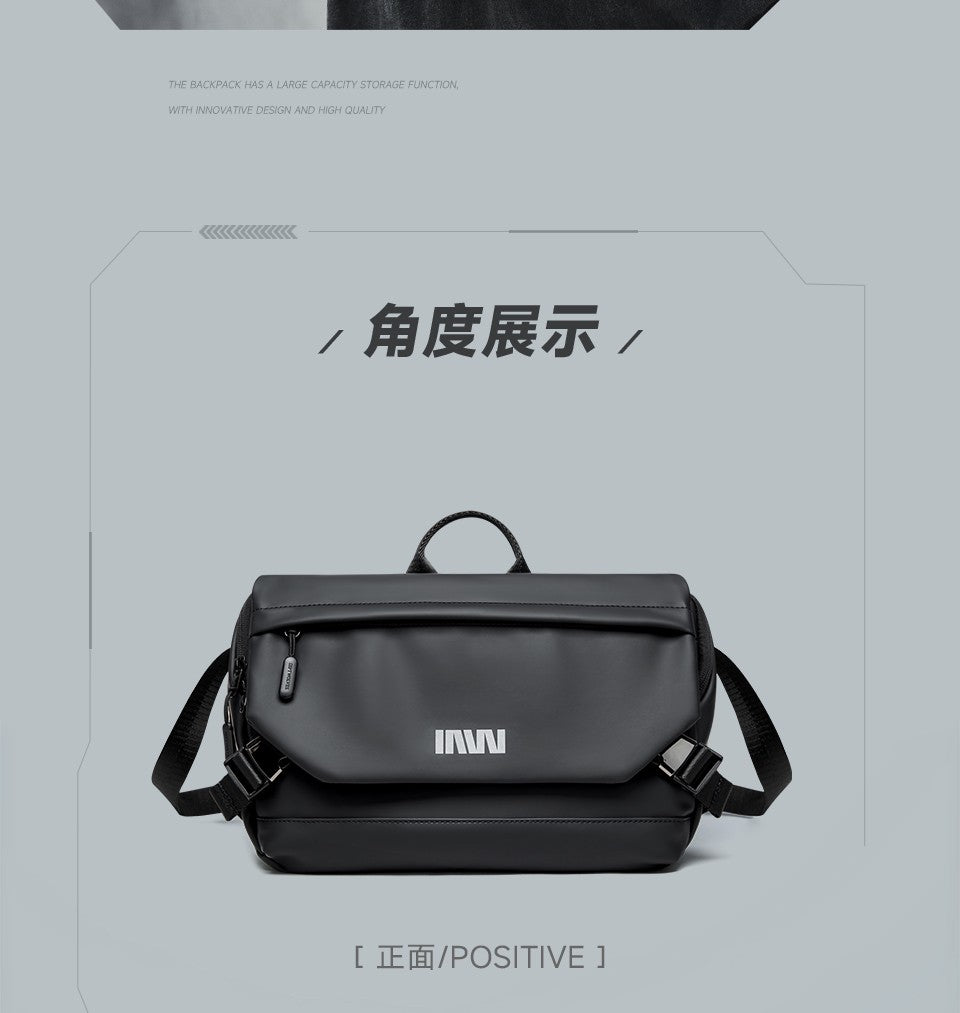 Septwolves Lightweight Men Shoulder Bag Leather Travel Messenger Bag 9.7-Inch Ipad Compartment Comfortable Widened Shoulder Pads