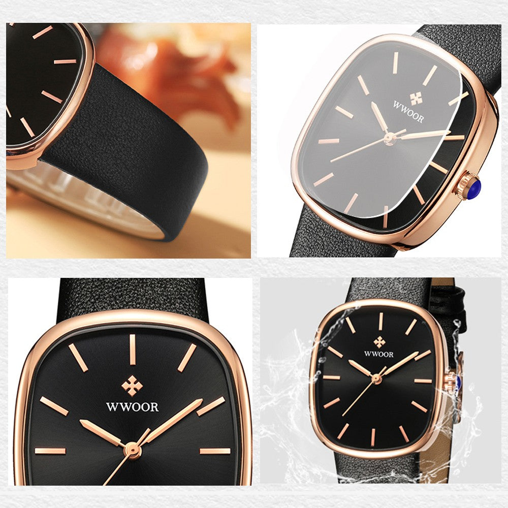 WWOOR New Reloj Fashion Women's Bracelet Watch Luxury Brand Elegant Dress Quartz Clock Waterproof Top Ladies Wristwatch Gift Box