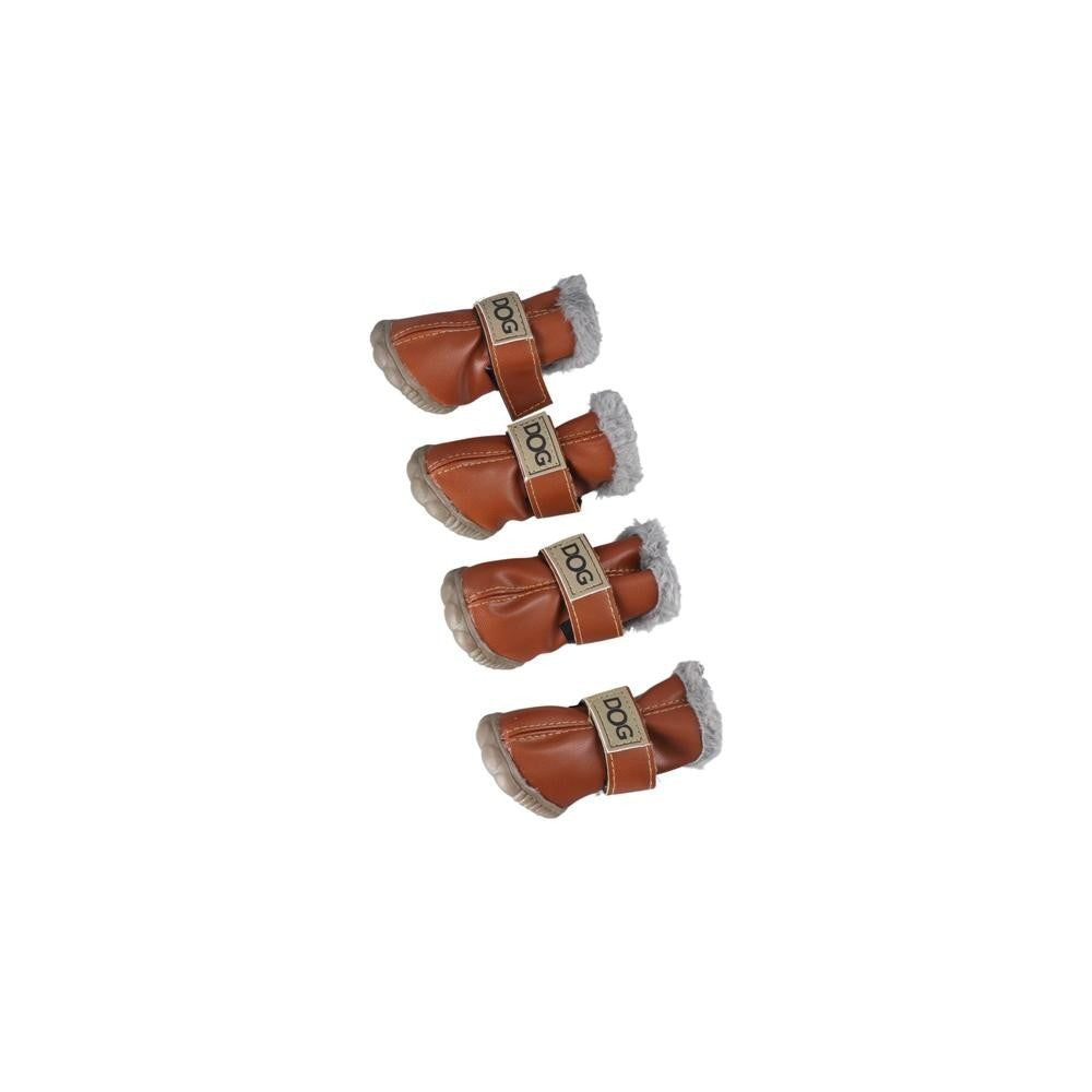 Botas de Chuva Quentes para Cães, Botas de Neve Impermeáveis para Pets, Sapatos Macios de Inverno para Cães, Pelúcia/PU Antiderrapante para Chihuahua, 4 Peças/Conjunto