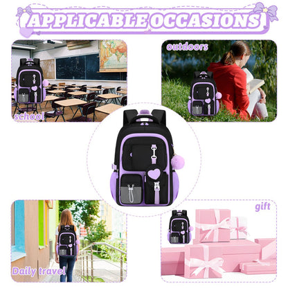Love series elementary school backpack Lightweight large capacity and cute orthopedic school bags Middle school girls' backpacks