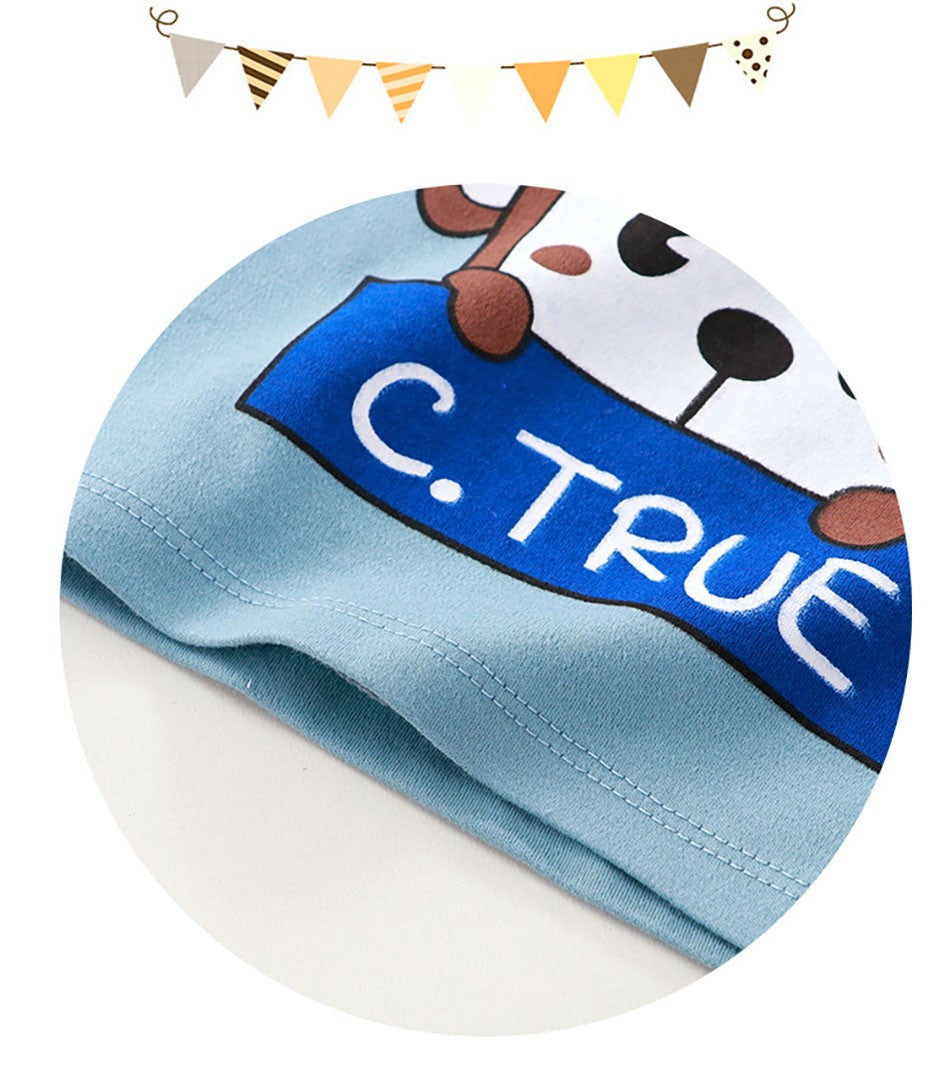 Cotton Children Pajamas Sets Unisex Soft Comfort Warm Cute Cartoon Printed Suitable Boys Girls Perfect for Autumn Winter Warmth