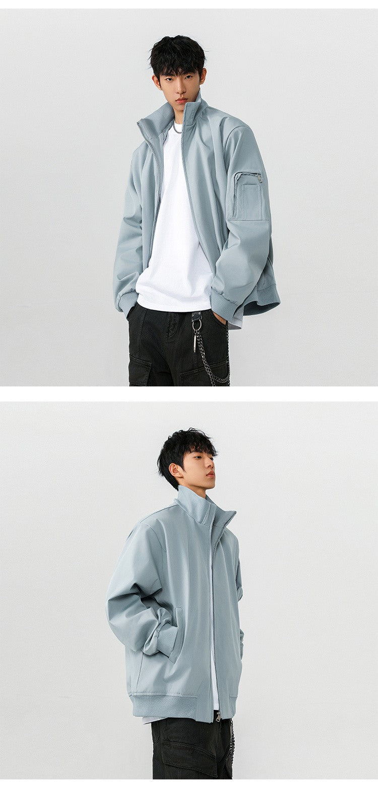 American Aviator Jackets Autumn and Winter New Men's Cleanfit Short Workwear Jacket Stand-up Collar Multi-pocket Large Size Tops