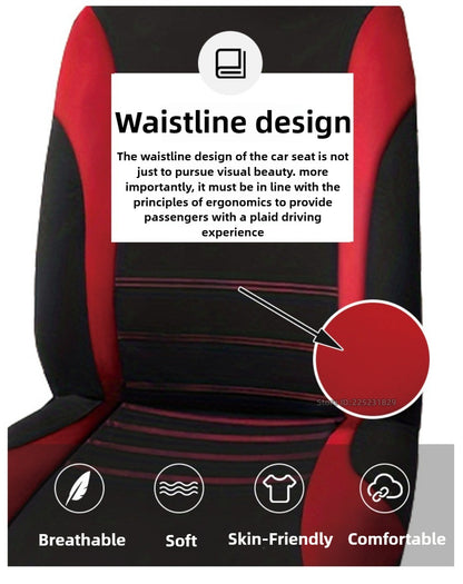 Almofada universal com design de linha de cintura AUTOMOTIVA Tamanho universal para carro, SUV, caminhão, van, acessórios, capas de assento internas, conjunto completo