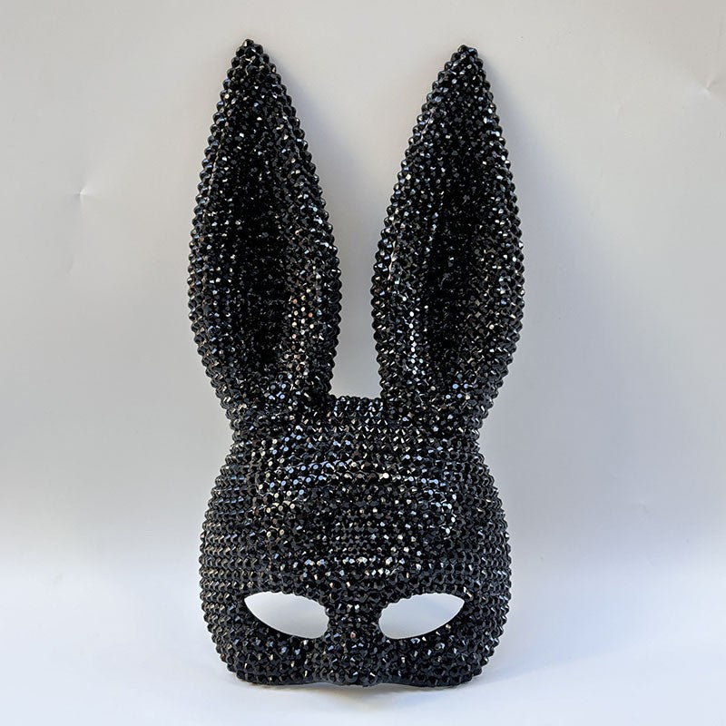 Halloween Sequin Rabbit Mask Party Masquerade Drama Performance Animal Costume Shooting Props Cosplay Comic Con Props