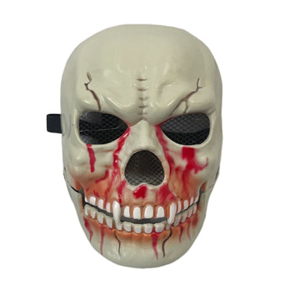 Bloody Effect Moving Mouth Skull Mask Realistic Full Face Halloween Skull Masks Funny Spooky Scary Skull Headgear for Women Men