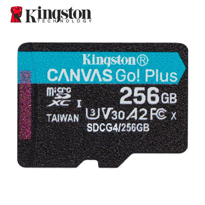 Cartão de Memória Kingston Até 200MB/S Micro SD TF 64GB 256GB 128GB 512GB 1TB Velocidade de Leitura Classe 10 U1 V30 A1 Flash para Eletrônicos