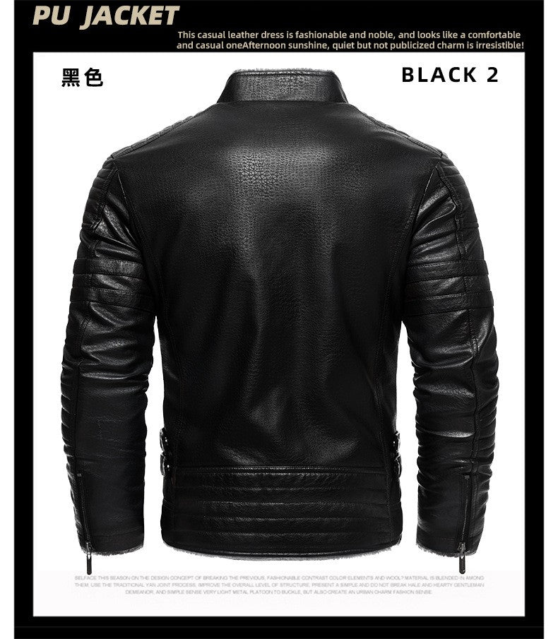 2024 Men Faux Leather Jacket High Quality Casual Zipper Fleece Warm Coats Winter Men Vintage Motorcycle Leather Jacket Men S-4Xl