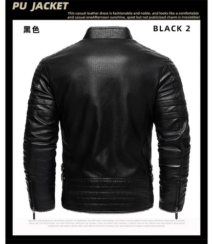 2024 Men Faux Leather Jacket High Quality Casual Zipper Fleece Warm Coats Winter Men Vintage Motorcycle Leather Jacket Men S-4Xl