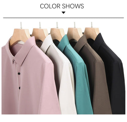 BROWON New Collection 2025 Golf Shirts Mens Short Sleeve Solid Color Turn Down Collar Business Plain Shirt for Man
