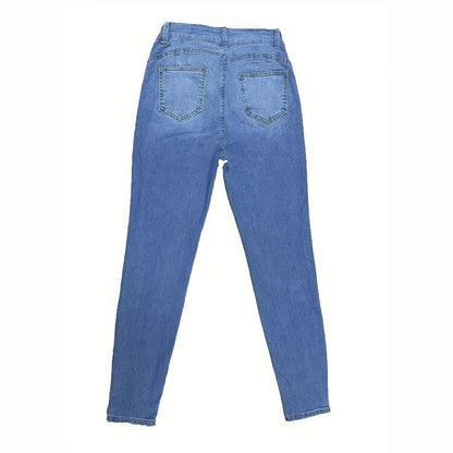 Versatile High-waist Skinny Jeans.Ladies Four Seasons New Fashion Stretch Simple Comfortable Small Leg Jeans Casual Pencil Pants