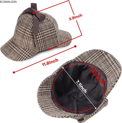 Retro Detective Costume Accessories Set Detective Hat Glass Role Play Dress Up Costume Detective Cosplay Props for Men Ecoparty