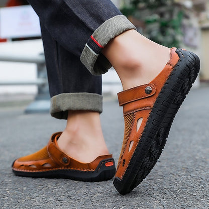 Soft Sole Male Simple Slippers Breathable Mens Summer Sneakers Casual Half Shoes Leisure Walk Half Drag Outdoor Non-Slip Sandals