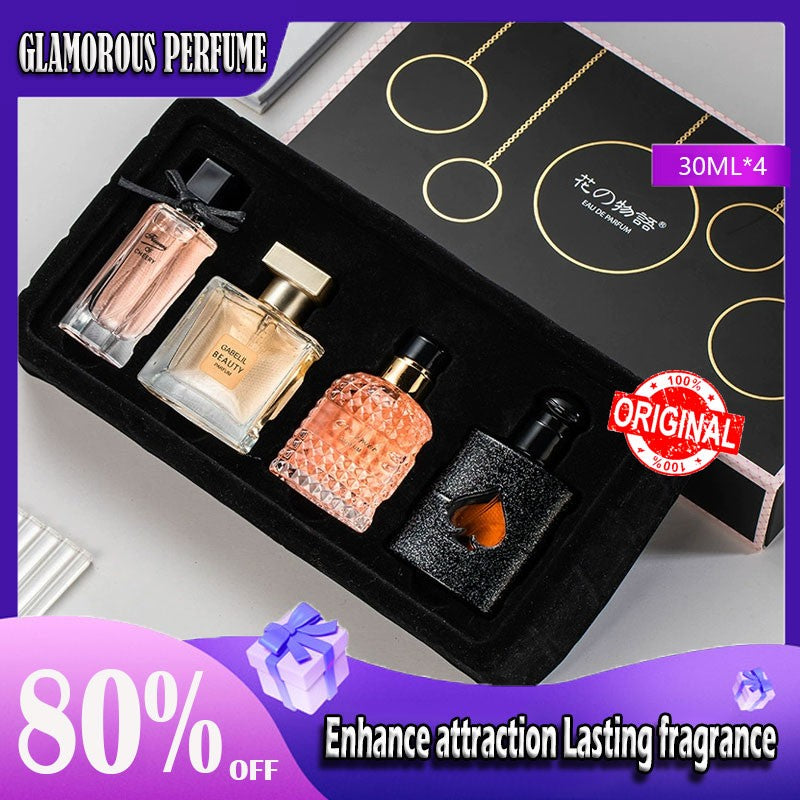 Perfume Feminino Original 105ml Caixa de Presente Conjunto de Quatro Peças Fragrância Fresca Duradoura Eau
