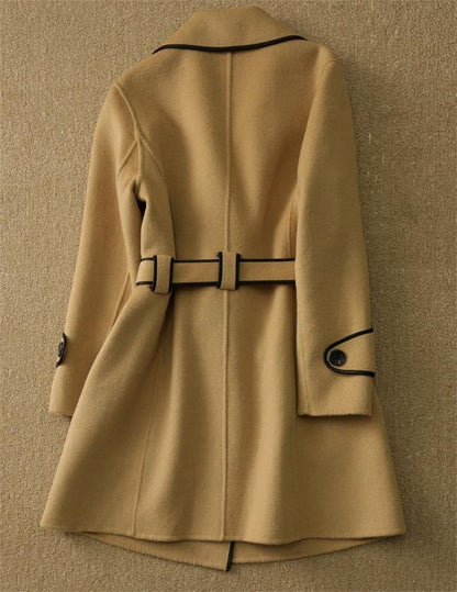 Women's Autumn Winter New Fashionable Style Loose Warm Wool Coat Mid-length