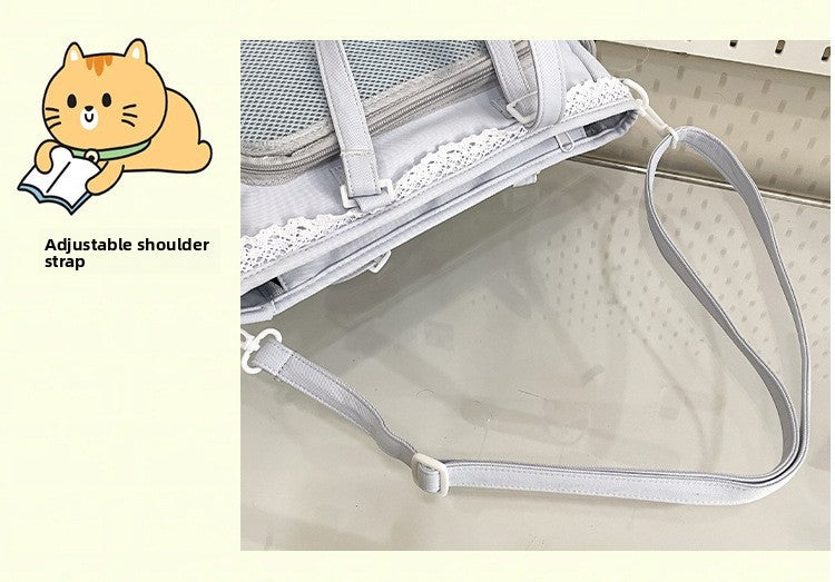 New Japanese Style Transparent Crossbody Bag Cute Candy Color Commuting Shoulder Bag for Girls Simple and Casual Texture Ita Bag