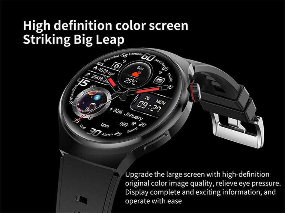 Smartwatch Masculino GT4 Pro 2026: Monitor de Saúde, à Prova D'água, Chamada BT, Tela AMOLED 360*360, Rastreamento GPS, Bússola, Novo Modelo Militar