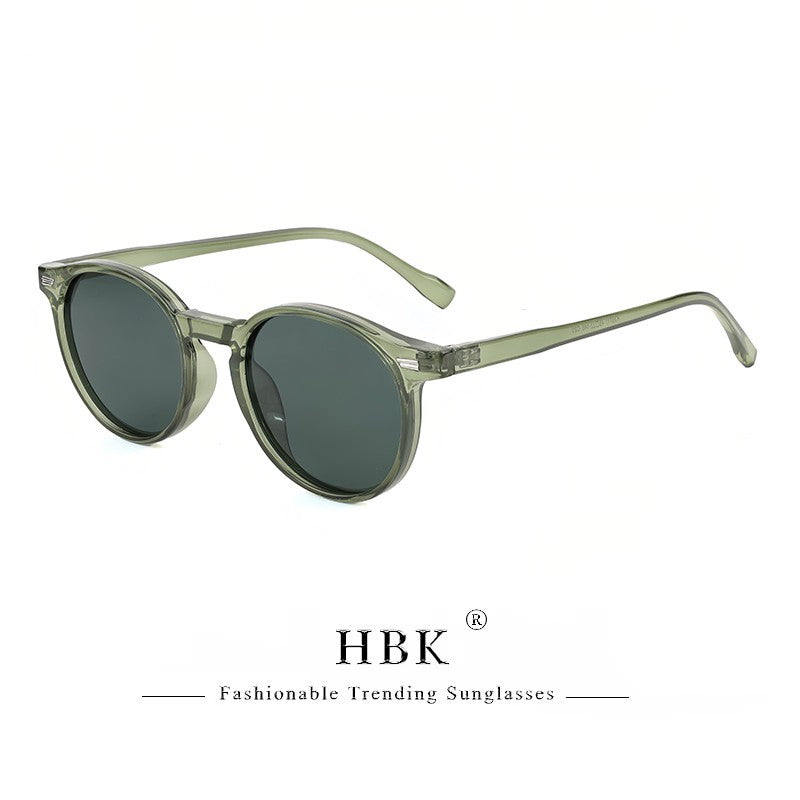 HBK Óculos De Sol Masculino Polarizado Redondo Armação TR90 Fashion Óculos De Sol Feminino Dirigir Esportes UV400 Lunette De Soleil Homme