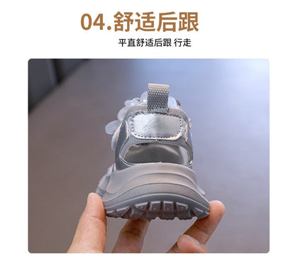 Girls' Casual Shoes Mesh Breathable Children's Sports Sandals 2025 Summer Fashion Flower Girls' Princess Shoes 3-12 Years Old