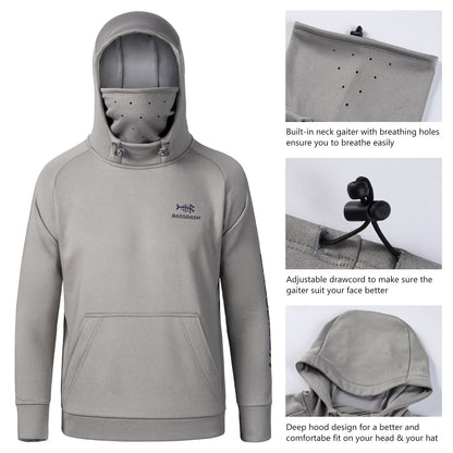 Moletom Infantil de Fleece Bassdash com Capuz e Máscara para Pesca, Resistente à Água, FS18Y