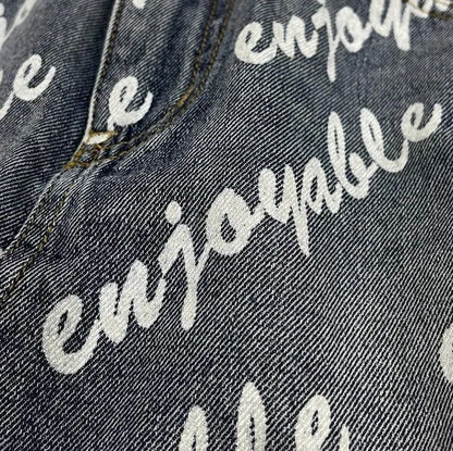 Female Sexy Vintage Letter High Waist A-line Skirt Summer All-match Fashionable Slim Buttons Zipper Denim Short Skirt Women