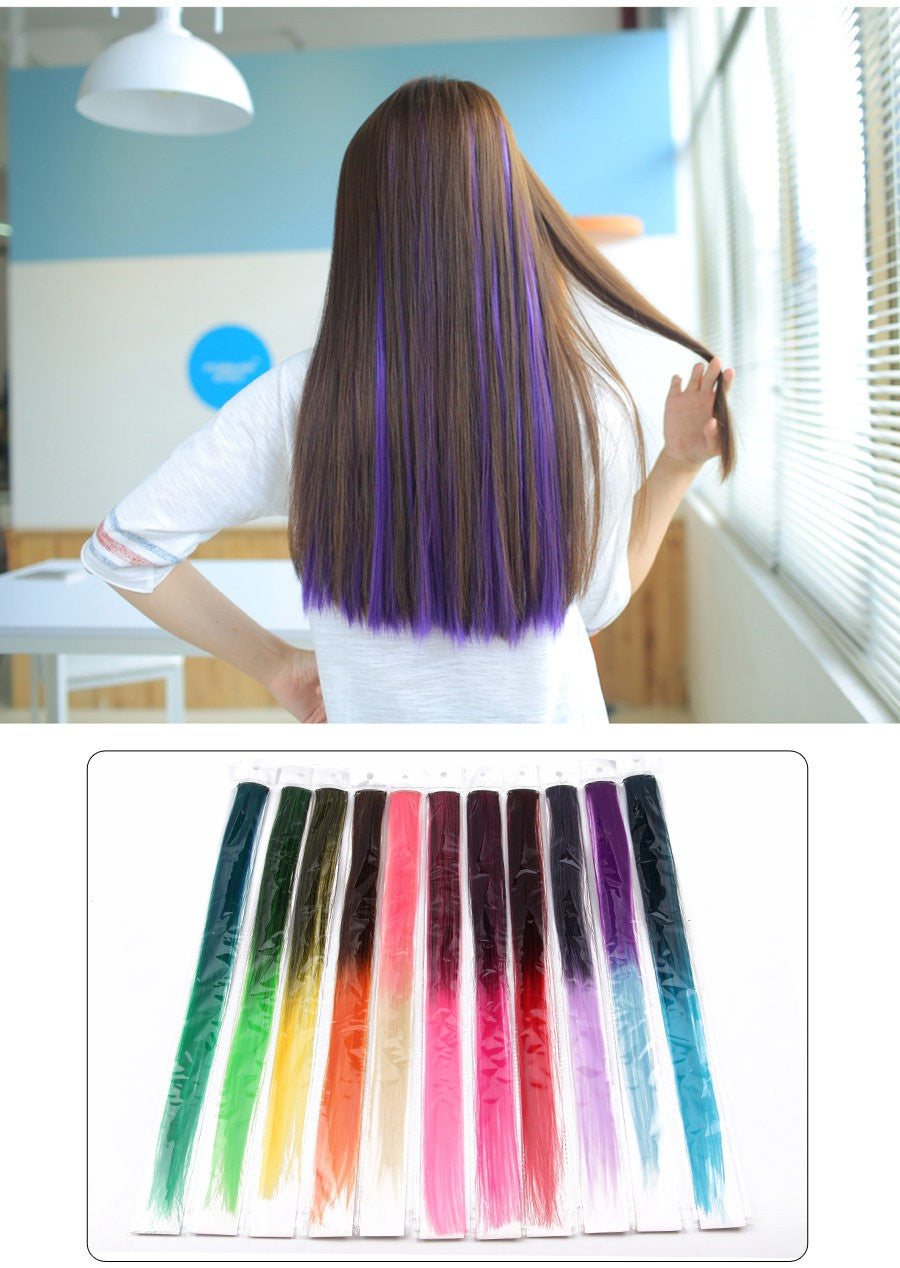 Alileader Aplique de Cabelo Extensão com Clip 57 Cores Ombre Liso Extensão de Cabelo com Clip em Apliques Peças de Cabelo de Fibra de Alta Temperatura