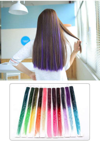 Alileader Aplique de Cabelo Extensão com Clip 57 Cores Ombre Liso Extensão de Cabelo com Clip em Apliques Peças de Cabelo de Fibra de Alta Temperatura