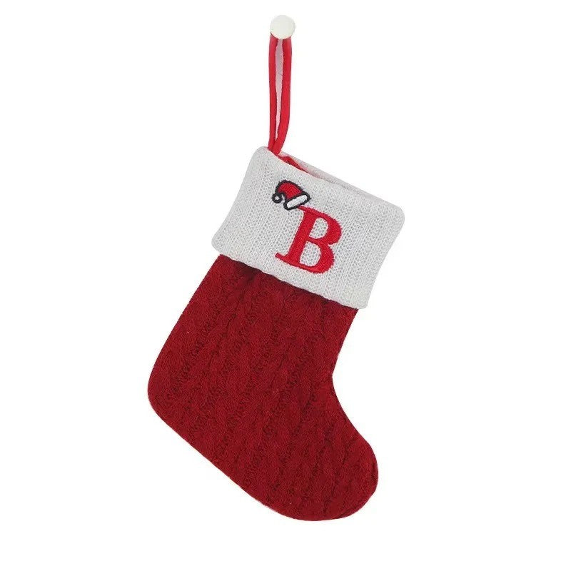 Christmas Alphabet Knitting Socks Christmas Tree Ornaments Christmas Decorations For Home 2025 Noel New Year 2026 Xmas Gift