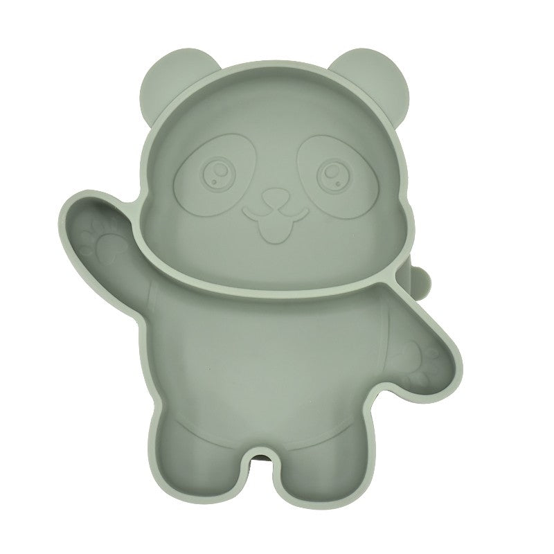 Children's Dishes Baby Silicone Sucker Bowl Baby Panda Face Dining Plate Toddle Training Tableware Kids Feeding Bowls