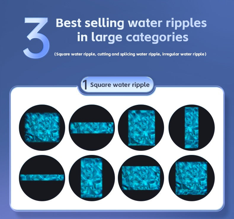 Square Water Ripple Projector Dynamic Water Ripple Logo Indoor Ground Corridor Outdoor Atmosphere Lighting Waterproof Projection