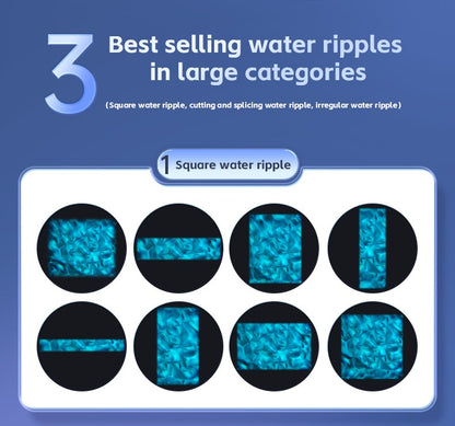 Square Water Ripple Projector Dynamic Water Ripple Logo Indoor Ground Corridor Outdoor Atmosphere Lighting Waterproof Projection