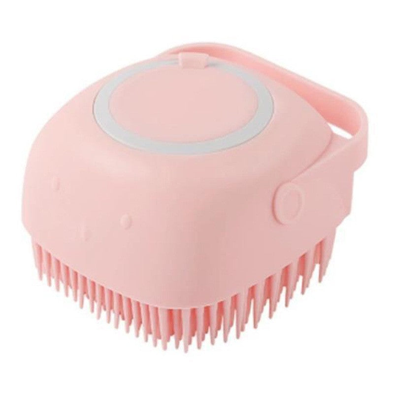 Escova de Banho para Cães Escova de Massagem para Pets Dispensador de Shampoo Escova de Silicone Macia Cerdas de Borracha para Cães e Gatos Ferramenta de Banho e Higiene