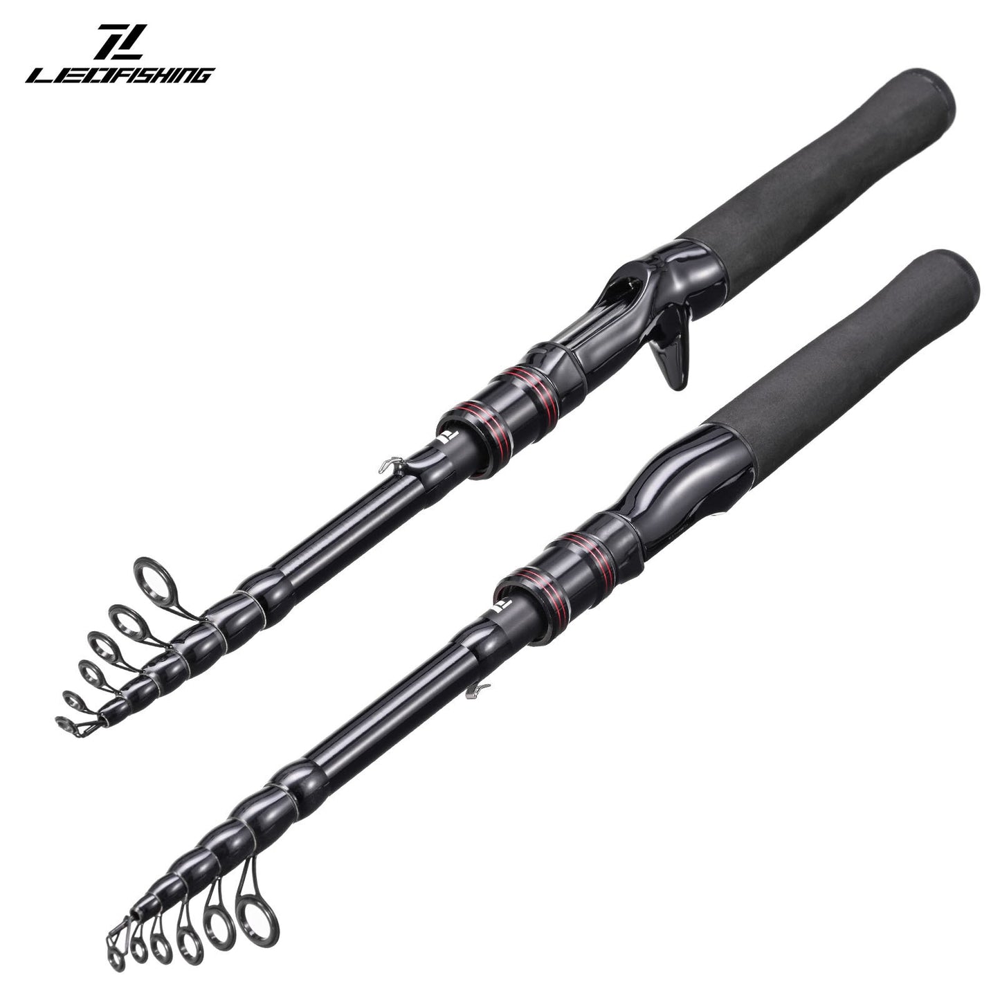 Casting Fishing Rod Carbon Fishing Rod Camping Fishing 4-6 Guides Compact Collapsed Size Fast Action Fishing Rod