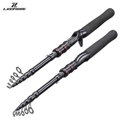 Casting Fishing Rod Carbon Fishing Rod Camping Fishing 4-6 Guides Compact Collapsed Size Fast Action Fishing Rod