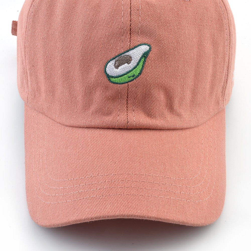 Fashion Baseball Cap With Avocado Embroidery Unisex Baseball Hats For Men Women Four Seasons Snapback Golf Dad Hats Cotton Bones