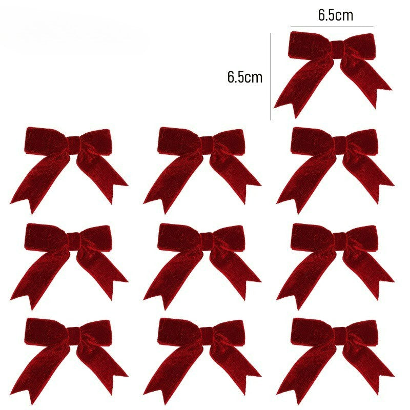 10/100x Red Christmas Bow Velvet Christmas Wreath Bow Christmas Tree Topper Bows Garland Hanging Ornaments DIY Craft Party Gifts