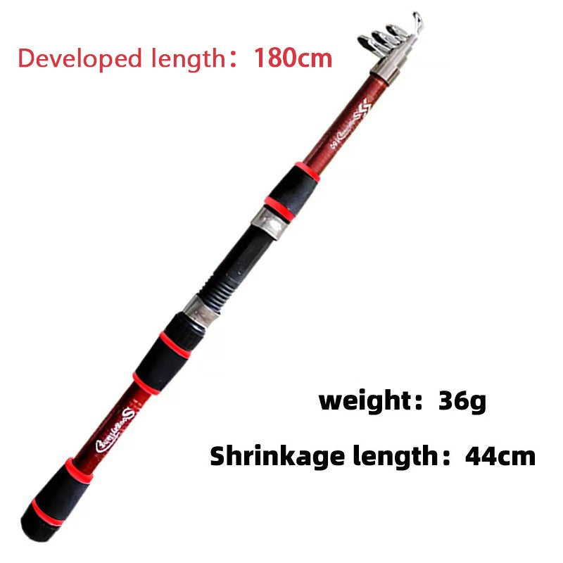 Kit Completo de Vara de Pesca com Vara Telescópica e Molinete Iscas Anzóis Kit de Pesca para Viagem