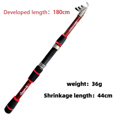 Kit Completo de Vara de Pesca com Vara Telescópica e Molinete Iscas Anzóis Kit de Pesca para Viagem
