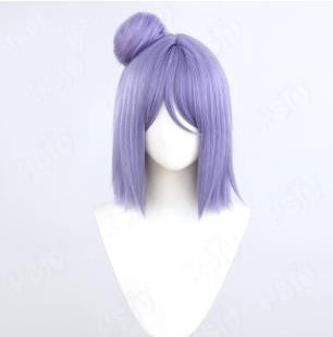 Perruque de Cosplay Konan HSIU, cheveux synthétiques courts violets de 40CM, résistants à la chaleur + bonnet de perruque