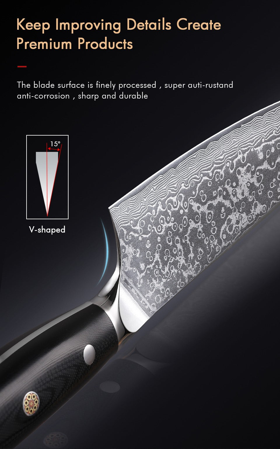 TURWHO 8.5" Kitchen Gyuto Knives 67 Layer Damascus Steel Professional Chef Knife Sharp Meat Cleaver Slicing Kitchenware Tools